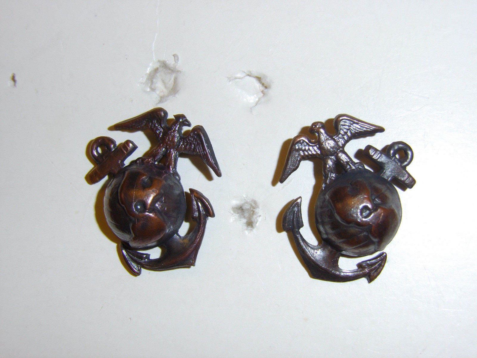 ega010p WW2 USMC Officer's Collar EGA's Eagle Globe Anchor L&R pair R5B