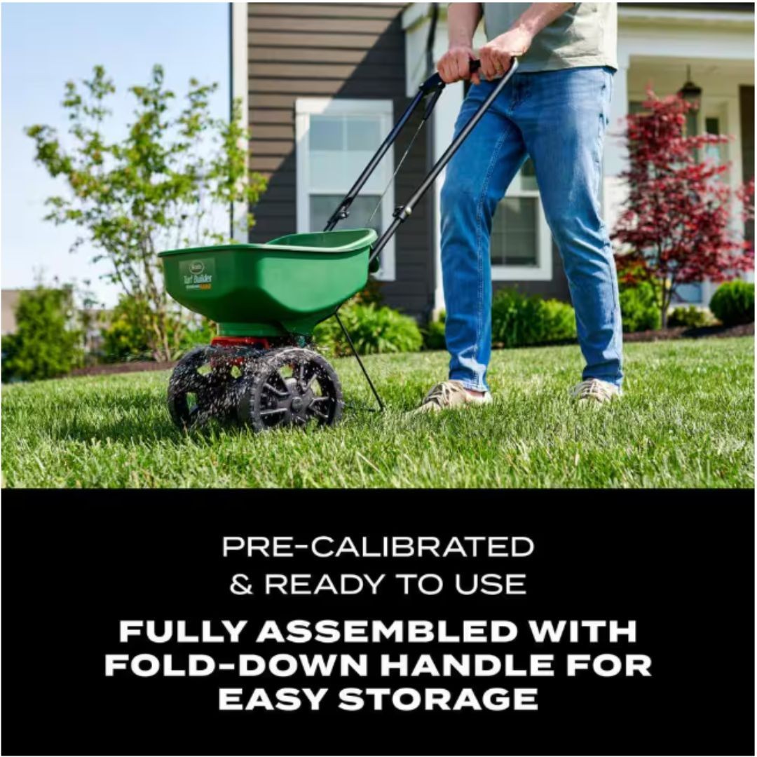 Turf Builder Edgeguard Mini Broadcast Spreader for Seed,Fertilizer,Salt,Ice Melt