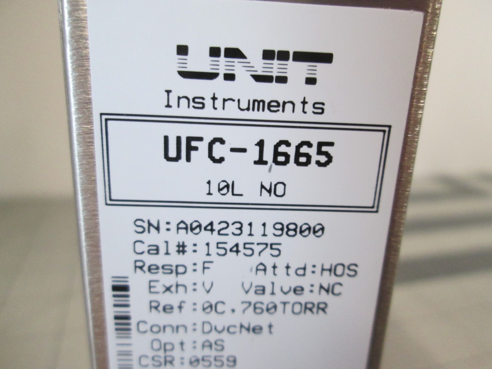 Unit, UFC-1665, NO, 10L, Mass Flow Controller, New