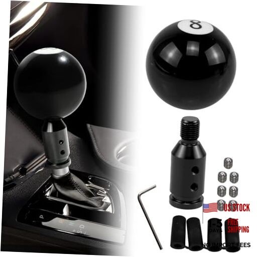 RYANSTAR Black 8 Round Ball Gear Shift Knob - Universal Compatible with 8 Ball