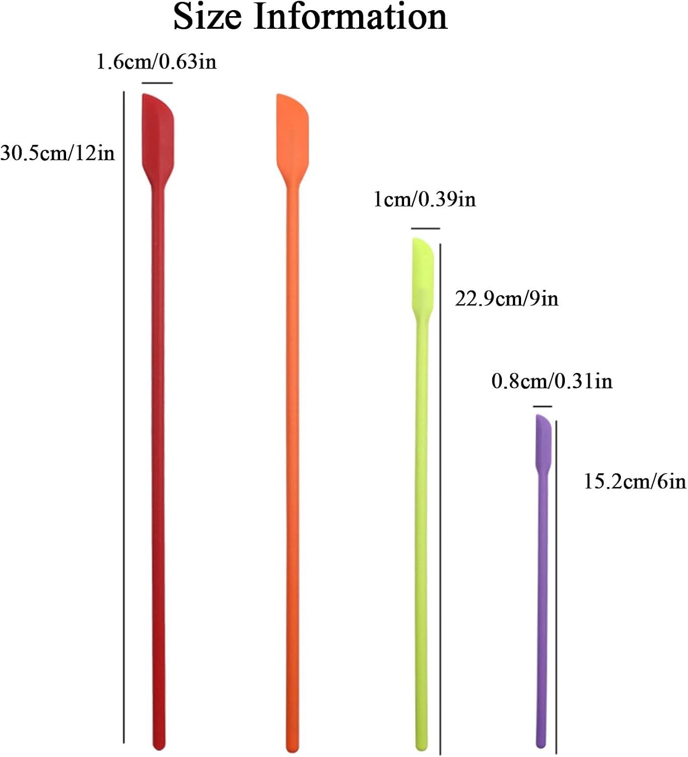 4 Pack Mini Silicone Spatula Set Small Rubber Spatula Makeup Thin Jar Scraper