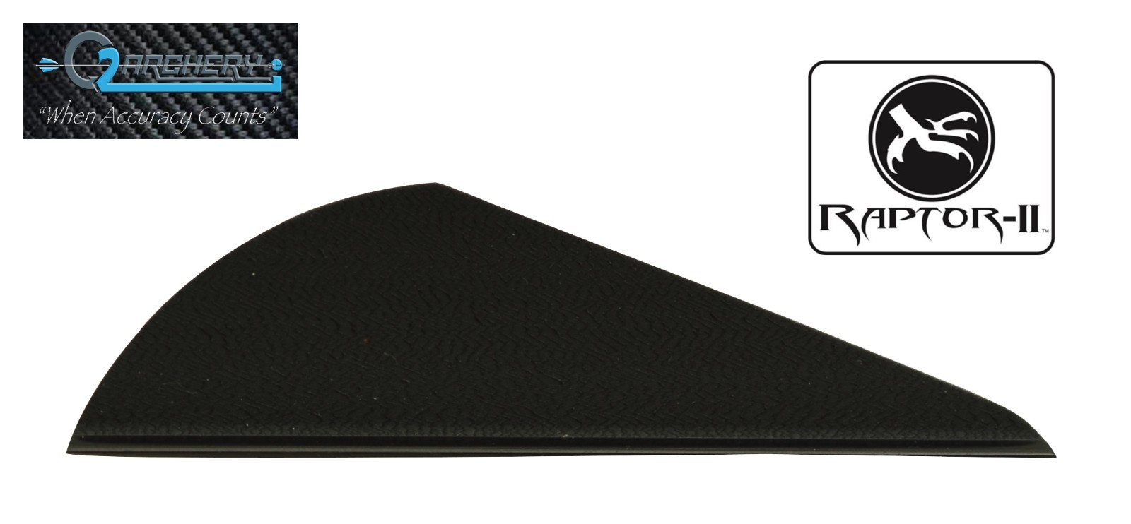 2.0" Black Raptor II Vanes By Q2I Archery, Pkg 36 ***When Accuracy Counts***
