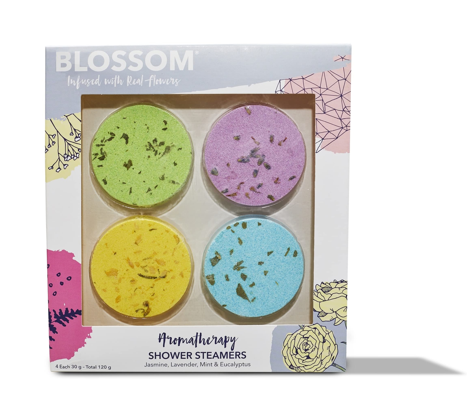 Blossom Aromatherapy Shower Steamers Bath Bomb Tablets with Essential Oils fo...