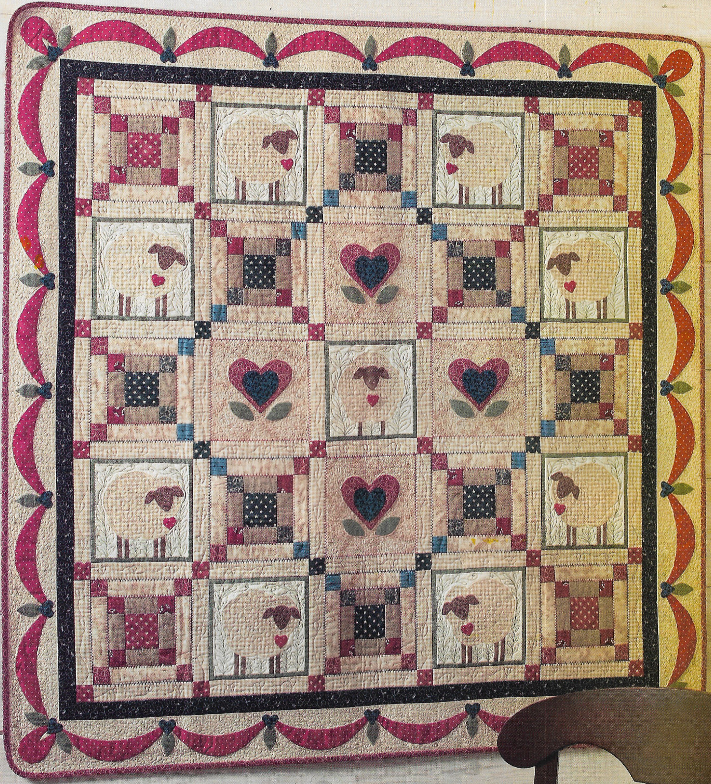 I Wooly Love Ewe Sheep Wall Quilt quilting pattern instructions