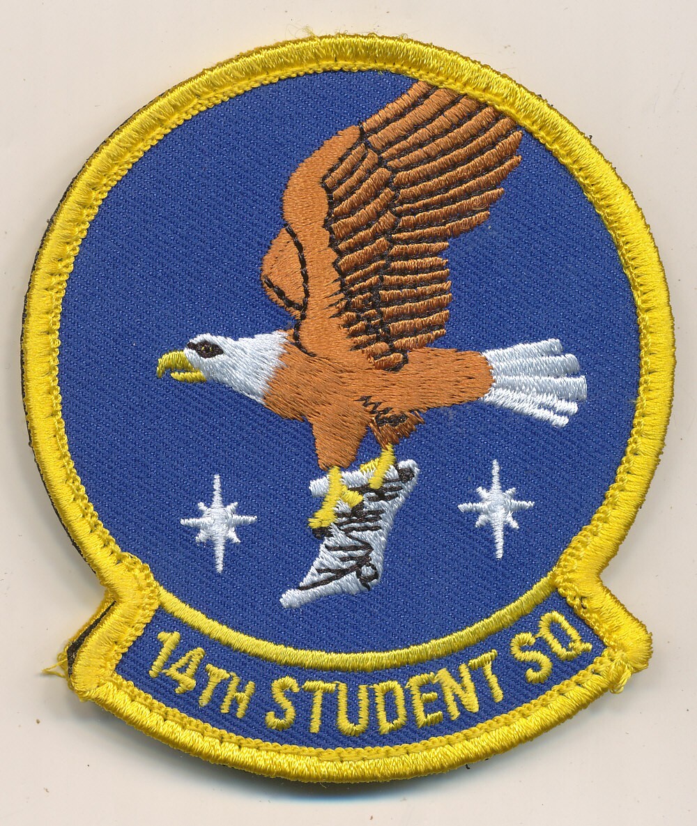 14th Student Squadron patch US Air Force USAF hook and loop back color