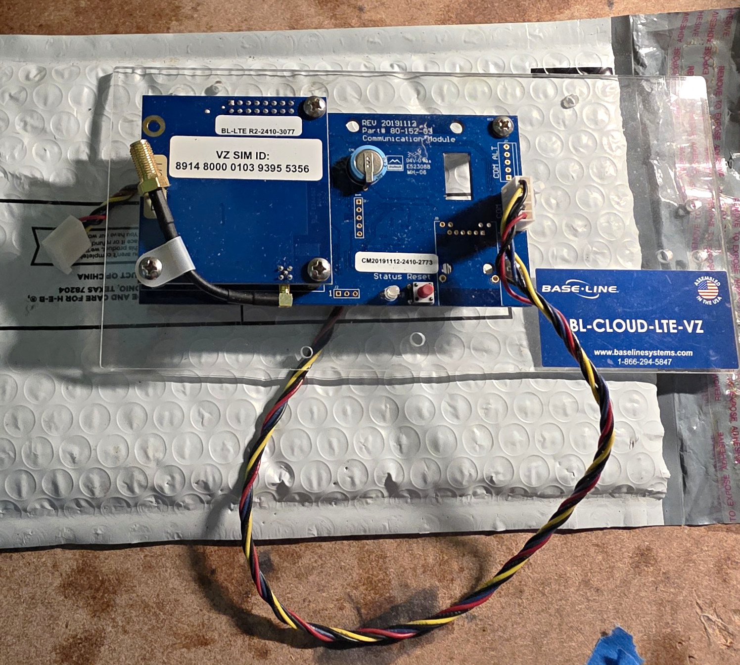 BaseLine BL-CLOUD-LTE-V2 LTE Communicator Module BL-LTE-R-24-24017