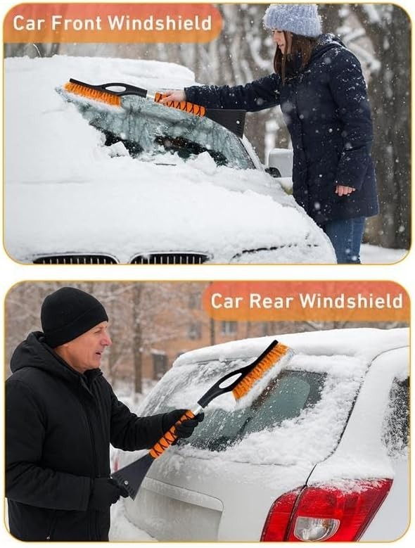 Versatile 27" Winter Snow Scraper & Windshield Cleaner with Comfort Grip
