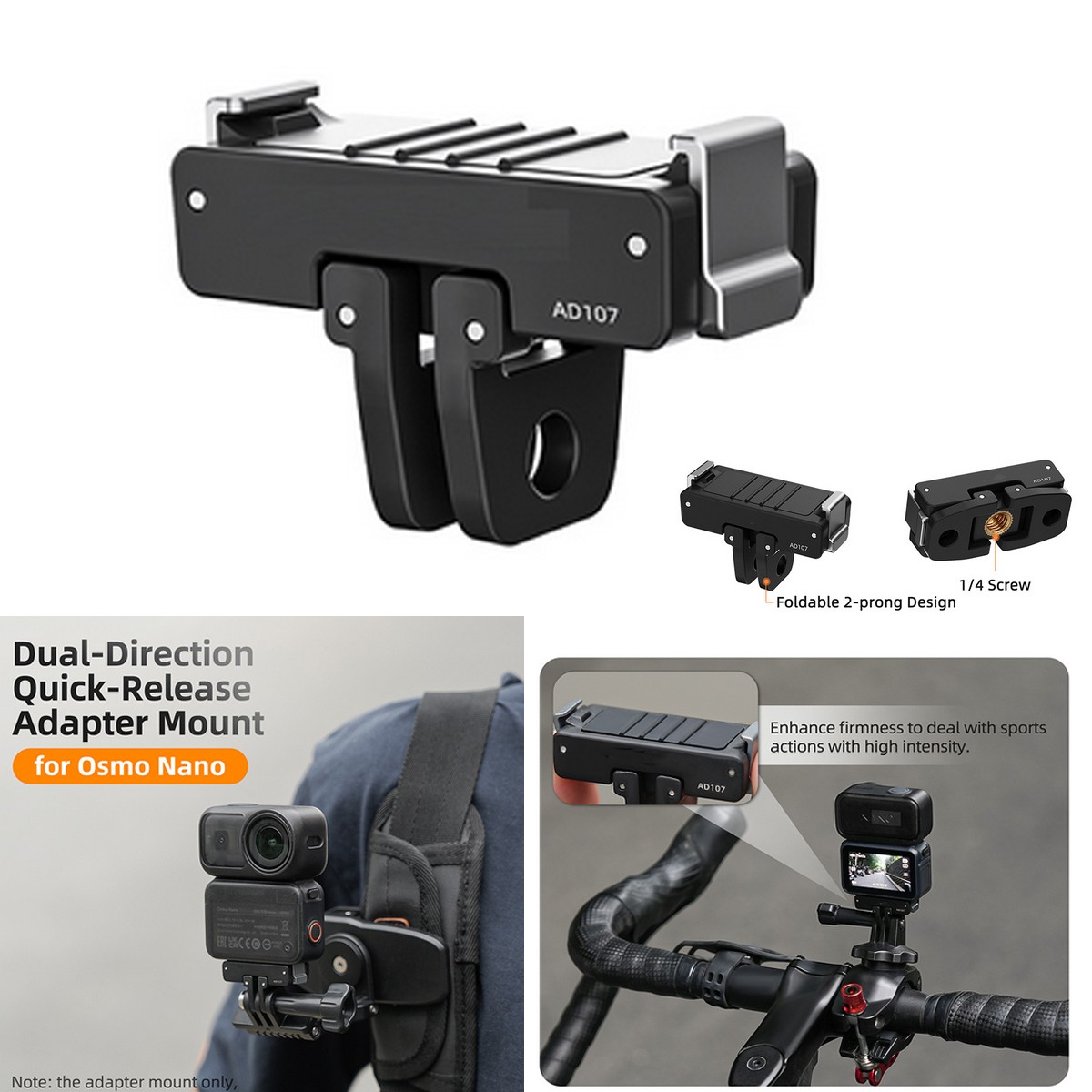 Dual-Direction Magnetic Adapter 2 Claw Quick-Release Mount Fit For DJI OSMO Nano