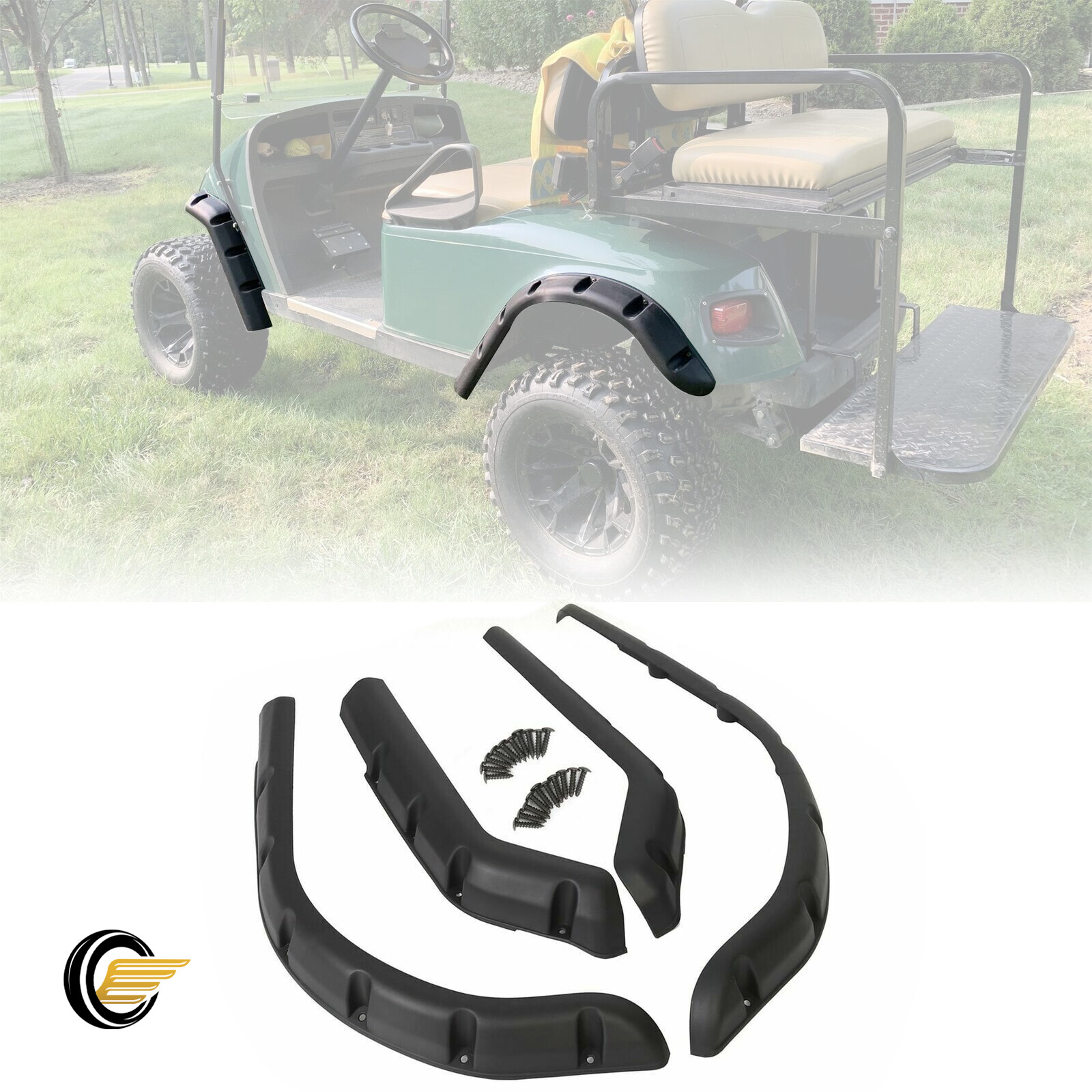 Front & Rear Golf Cart Standard Fender Flares W/ Screws FOR EZGO TXT 94-13 96