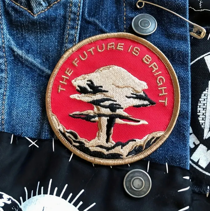 THE FUTURE IS BRIGHT - NUCLEAR BOMB EXPLOSION - 3" Embroidered Iron-On Patch