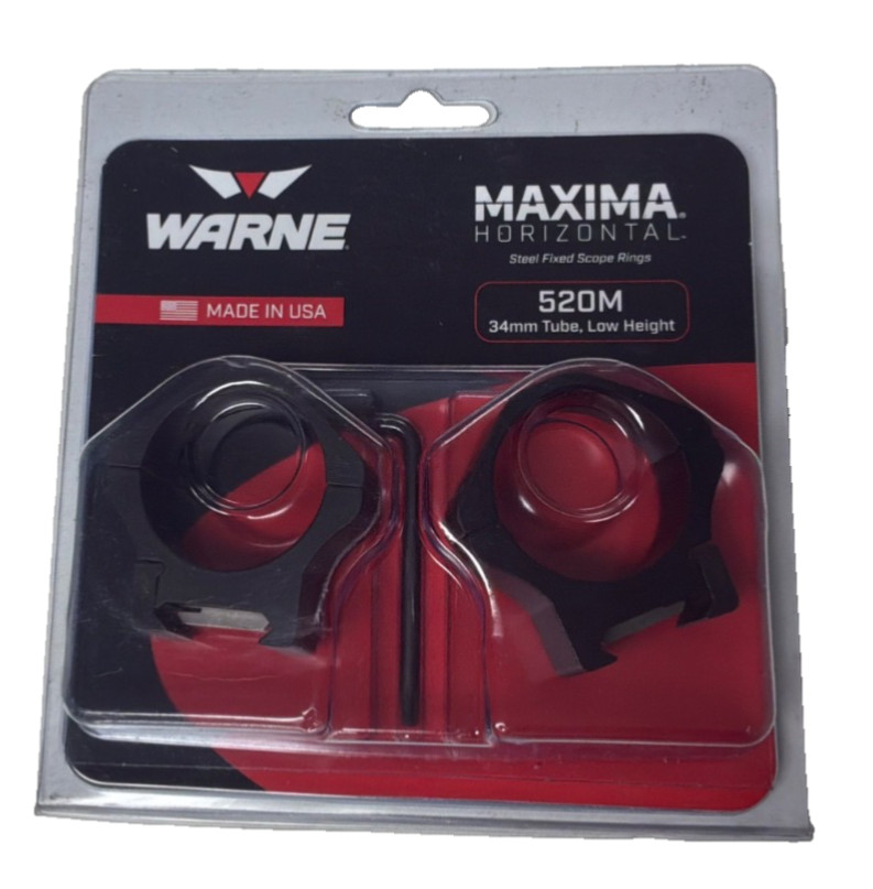 Warne Scope Rings, Matte Black, 34mm Low, 520M Riflescope Rings