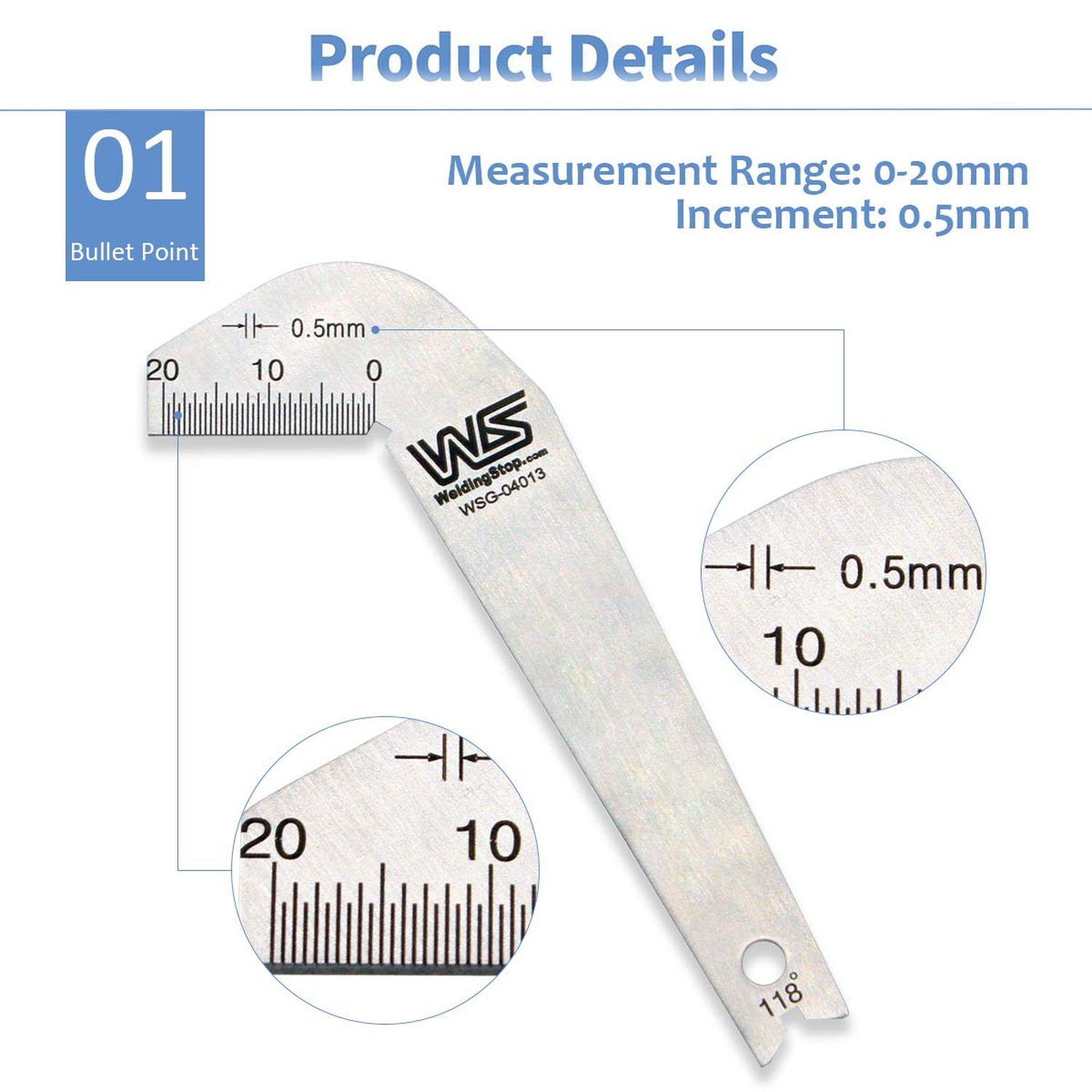 WeldingStop Drill Bits Gage 118 Degree Angle Drill Sharping Gauge, Stainless ...