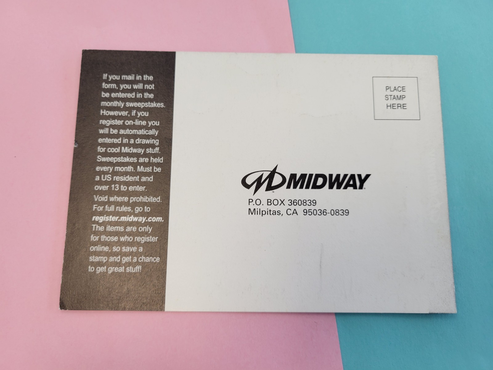 Midway Registration Mail In INSERT ONLY Authentic GameCube PlayStation 2 XBOX