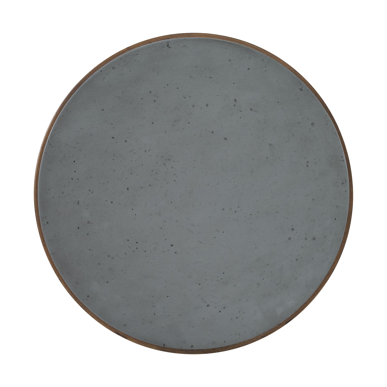Solvar Round Wood Brown Base and Gray Top Accent End Table