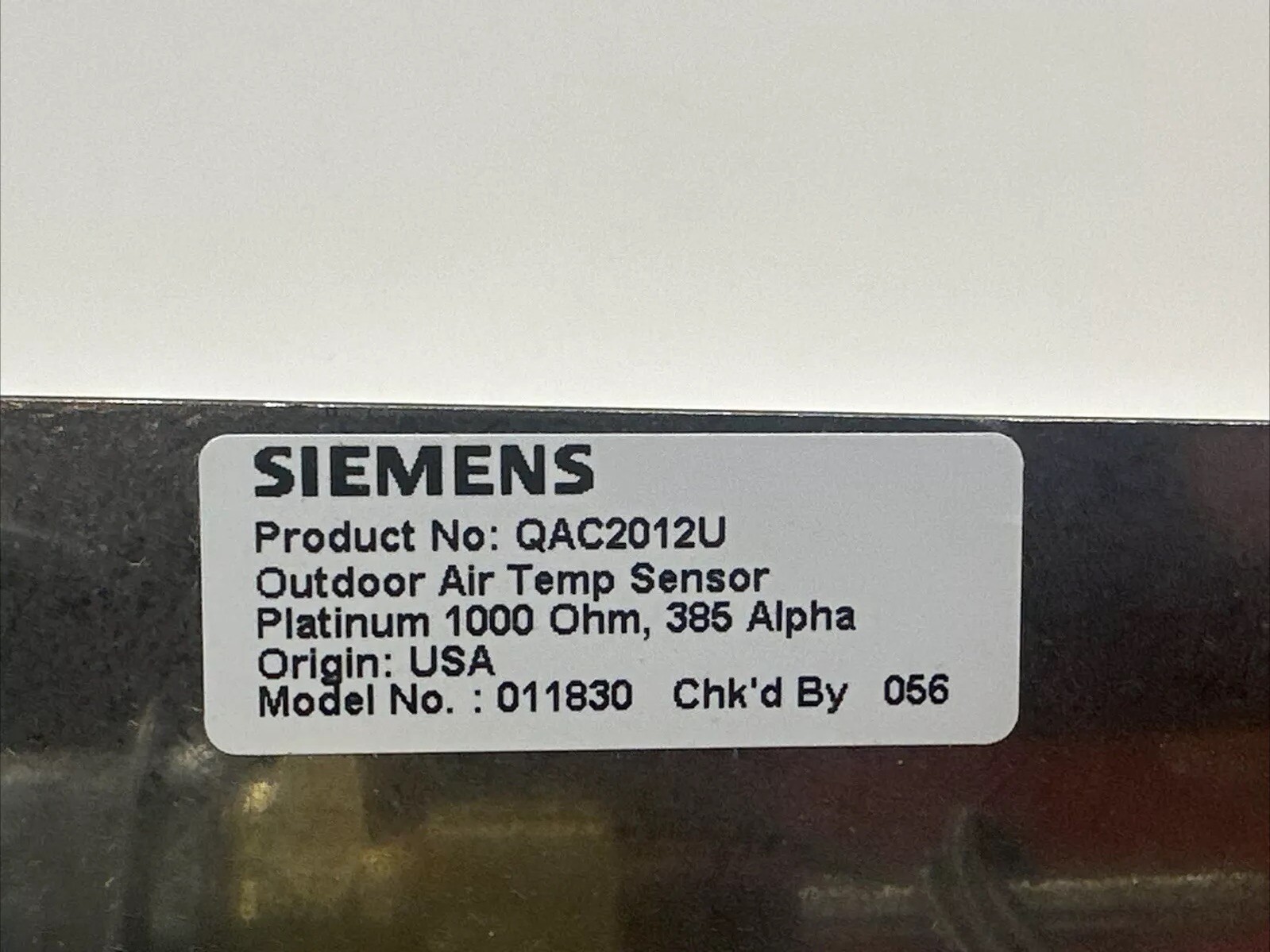 Siemens Outdoor Air Temperature Sensor QAC2012U
