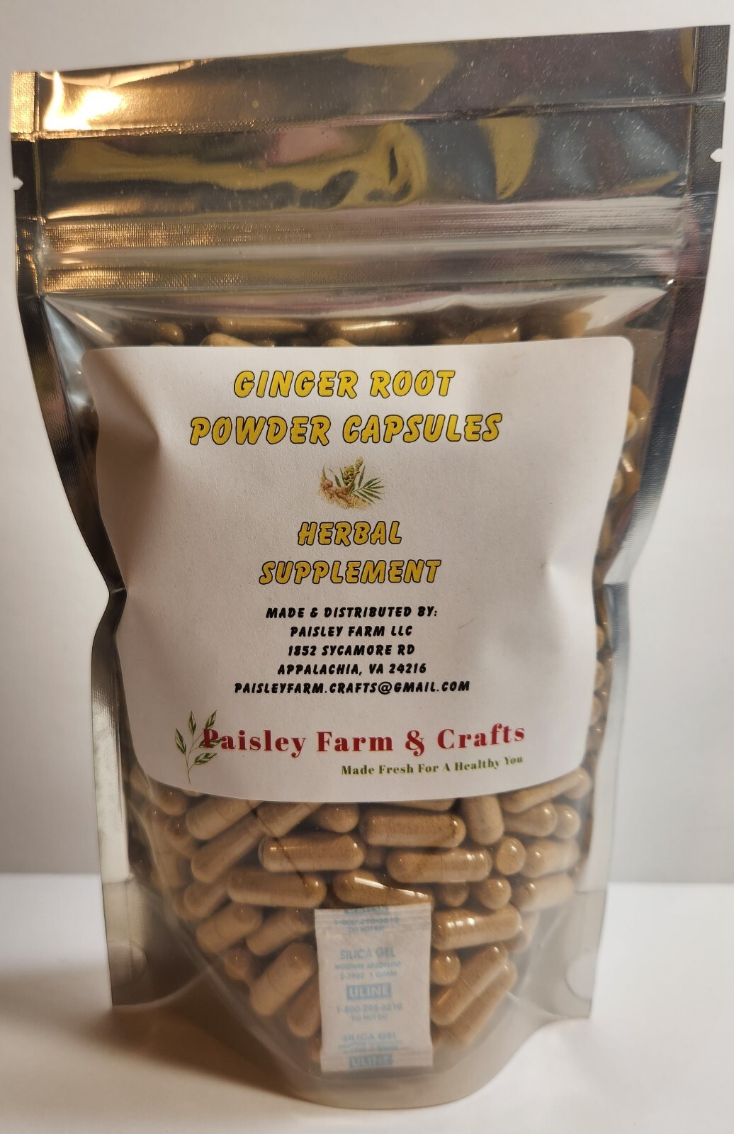 Ground Ginger Root Powder Capsules (300) - Made Fresh on Demand! ALL NATURAL!