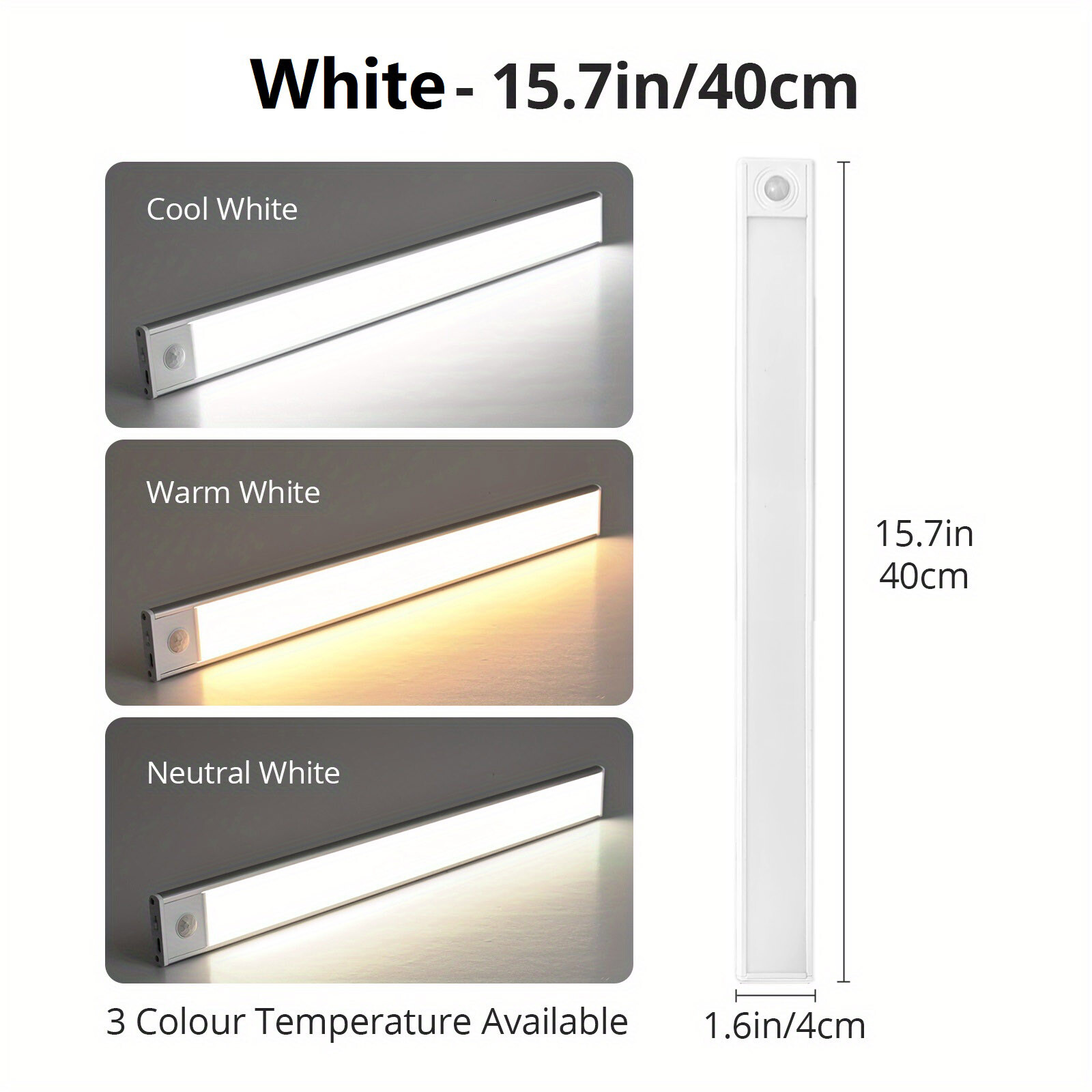 Wireless Motion Sensor Cabinet Closet Light USB Rechargeable Strip Kitchen Lamp