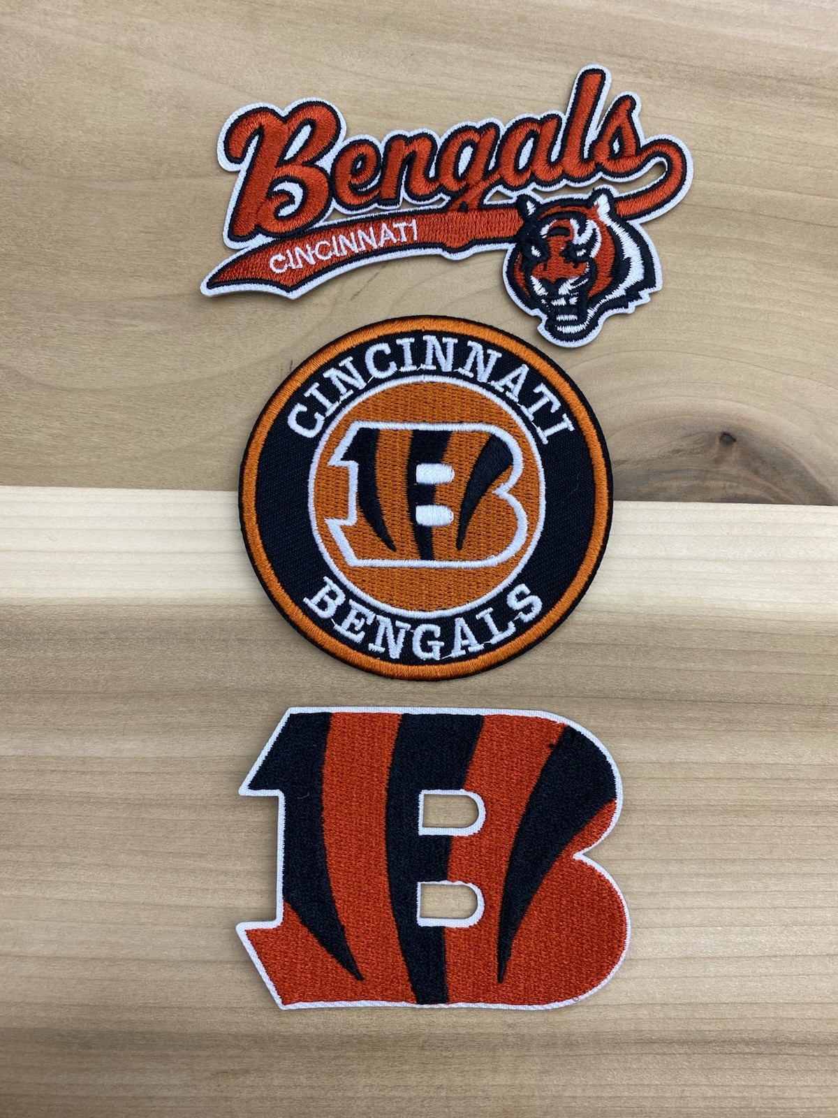 Set Of 3 Cincinnati Bengals Embroidered Iron On Patches 2.5”-3”