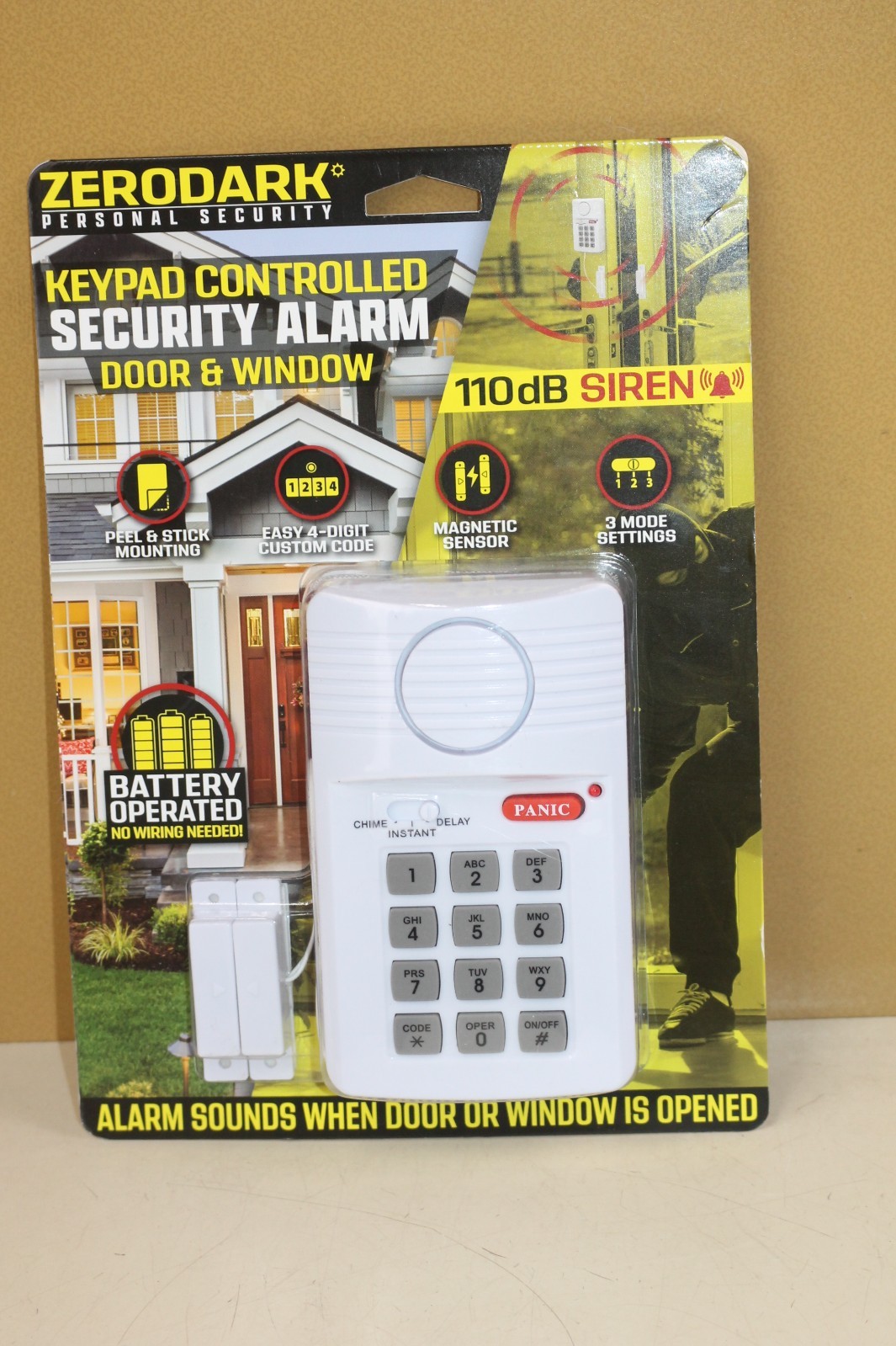ZeroDark Keypad Controlled Security Alarm Door & Window Battery S-ZSKPA-08 NEW