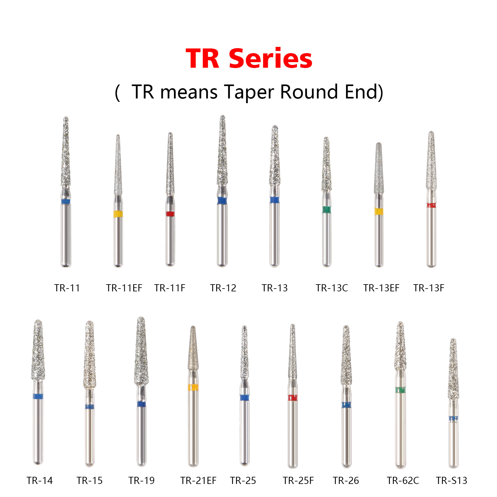 100PCS Dental Diamond FG Burs Drill Fit for High Speed Handpiece 1.6mm 100 TYPES