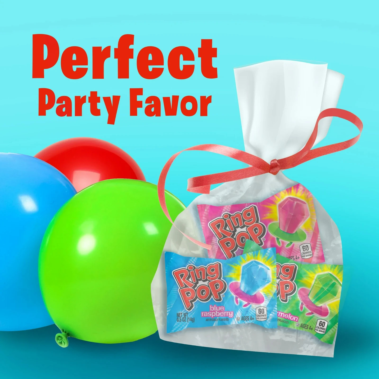Ring Pop, Kosher, Assorted Flavor,Individually Wrapped Lollipops, 10 oz 20 Count