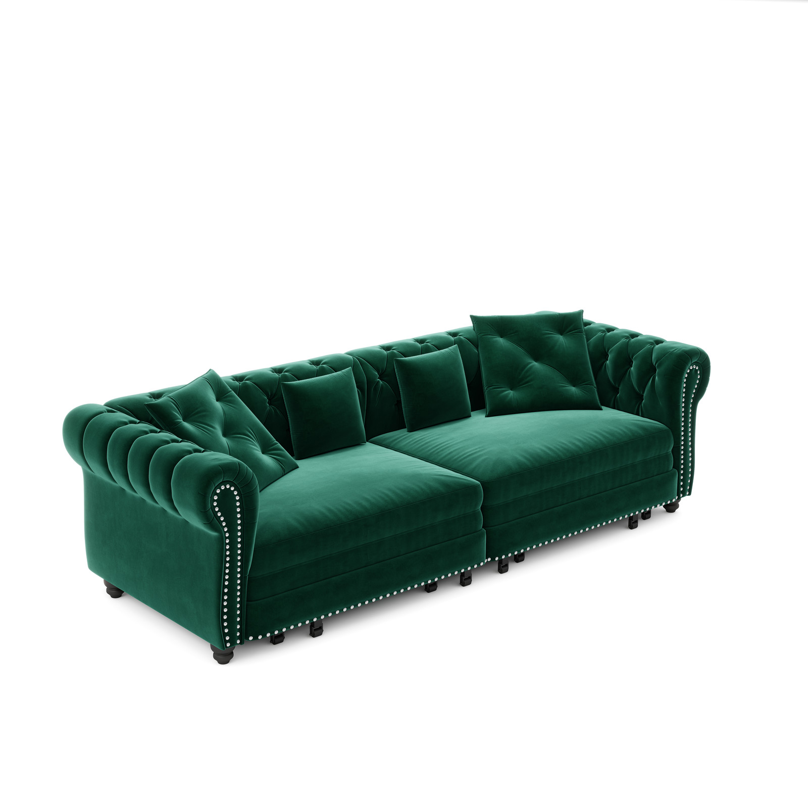 Chesterfield Sofa, 89 " W 3-in-1 Pull-Out Sofa Bed, Convertible Sleeper Sofa Bed
