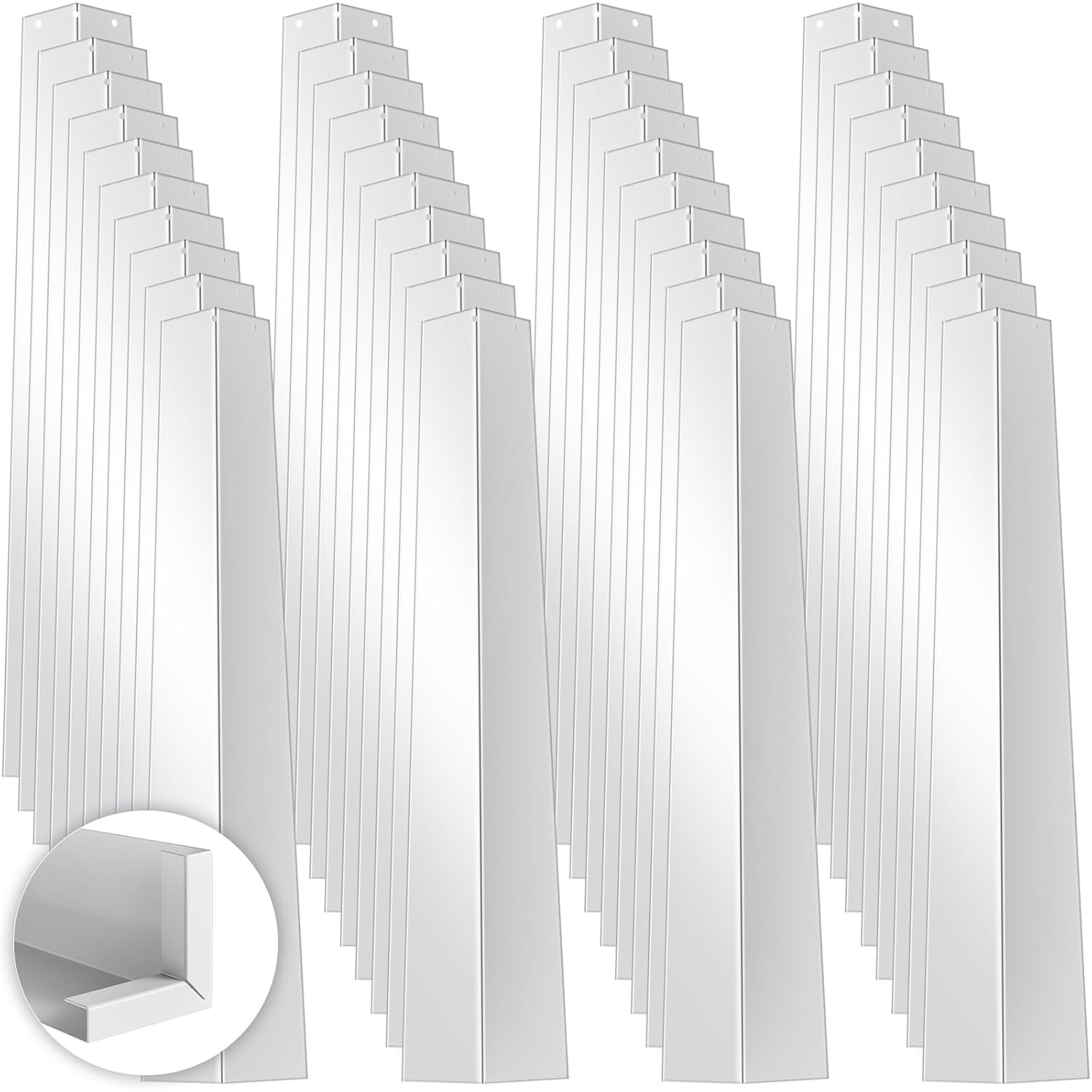 40 Pcs 1.18 Inches X 1.77 Inches X 11.5 Inches Aluminum Siding Corners with 60 P