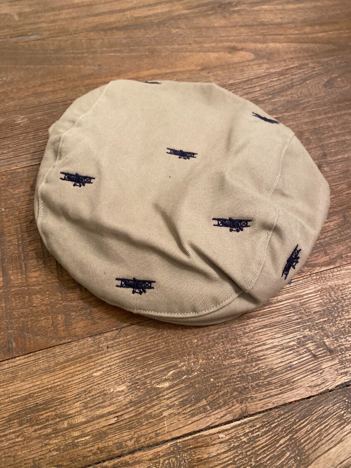 Janie And Jack Airplane Newsboy Cabbie Hat 4 To 5 Boys 4-5 Beige Tan Color