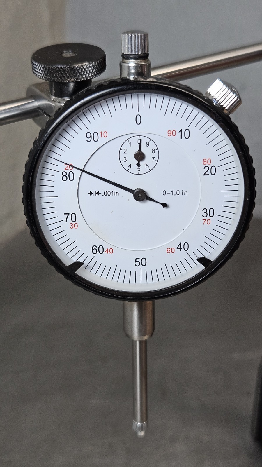 Starrett No. 657AA magnetic base + 1" dial indicator - micrometer - caliper