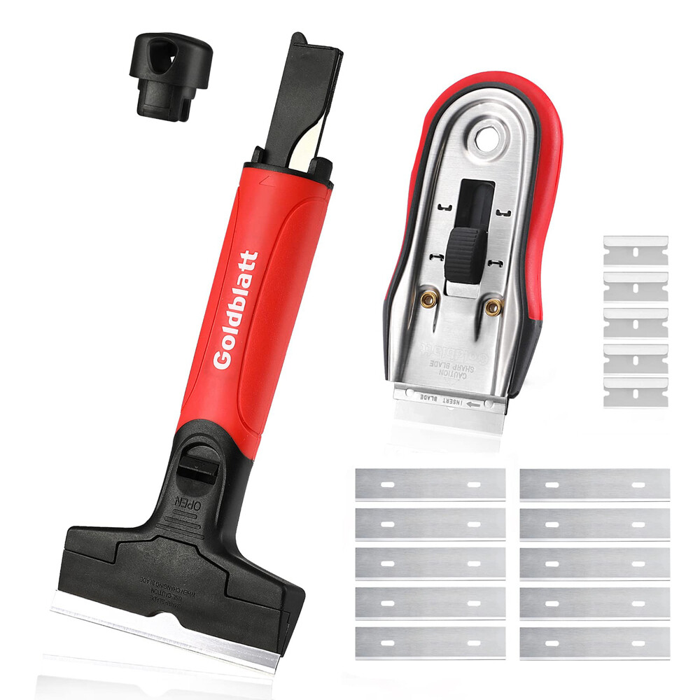 Goldblatt 2PCS Razor Blade Scraper Razor Scraper Tool Razor Holder w/15PC Blades