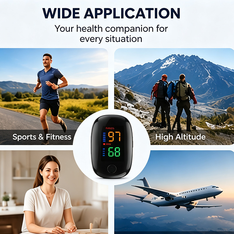 Finger Tip Pulse Oximeter SpO2 Oxygen Saturation Rate Monitor Heart Blood Meter