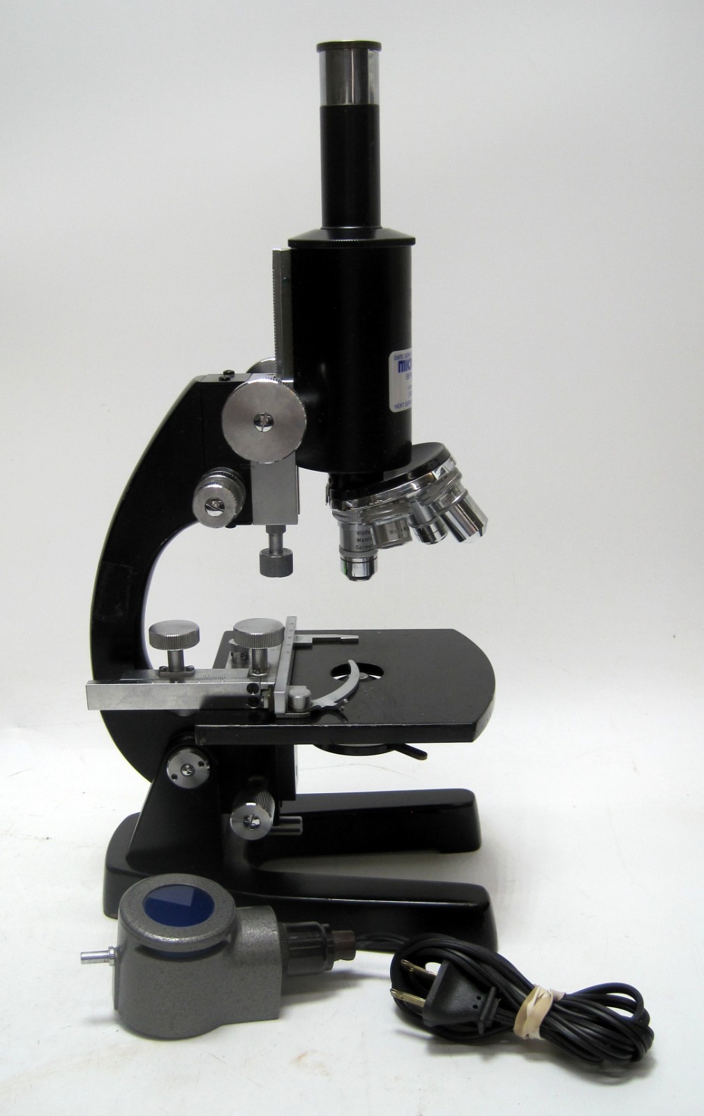 VTG Wolfe Wetzlar Monocular Microscope W/4 Objectives, X Y Stage & Light Source
