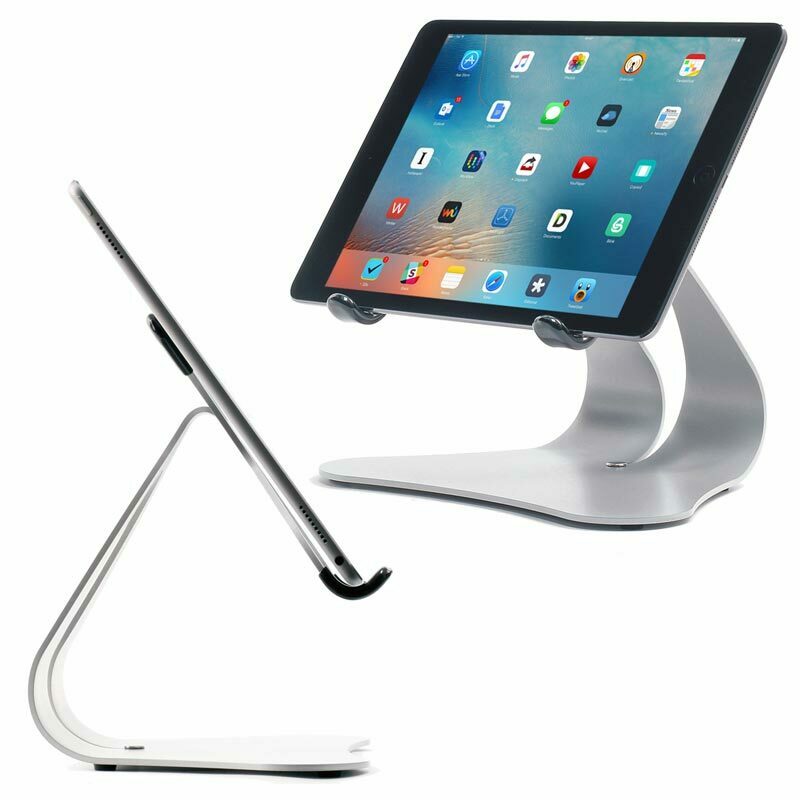 Stabile 2.0 - Fixed-Angle Steel iPad Stand - Silver | Made in USA - Thought Out