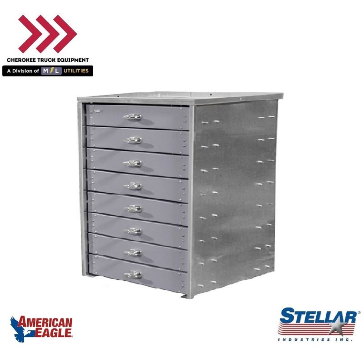 Stellar 68817, (8) Drawer Heavy-Duty Steel Toolbox- 26.5"H x 14"W x 18.75"D