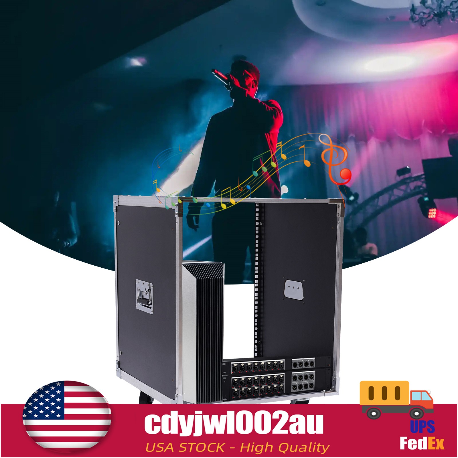 12U Cabinet Rolling Network Rack Audio Studio Video Telecom Equipment Rack Black