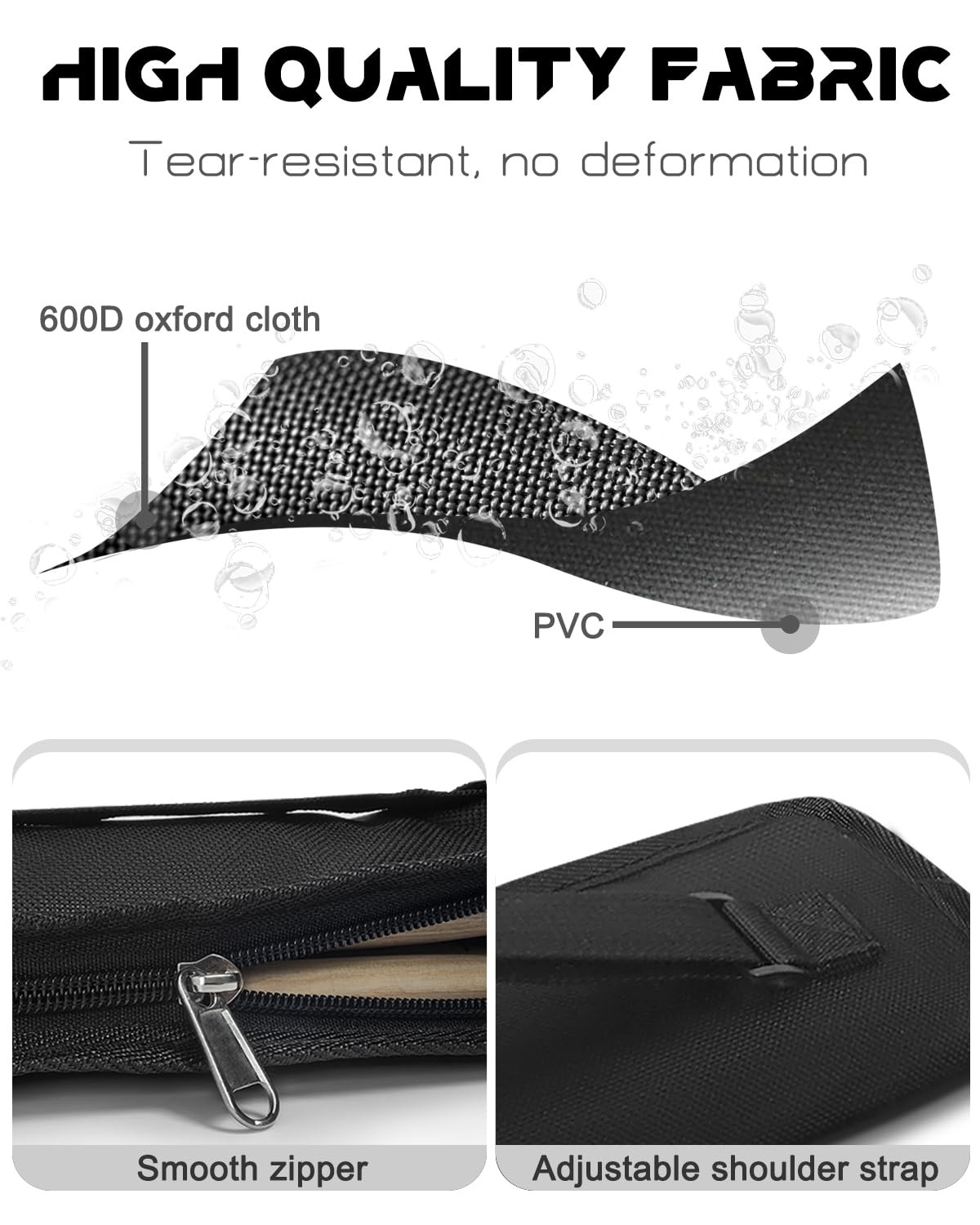 Drumstick Bag Small Drumstick Storage Case Hanging Drumstick Rack Bag Black