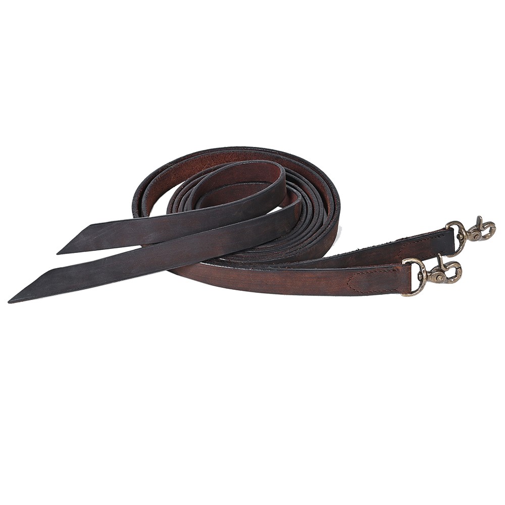 Hilason Western Horse Genuine Leather Split Reins Dark Brown 1" x 7'