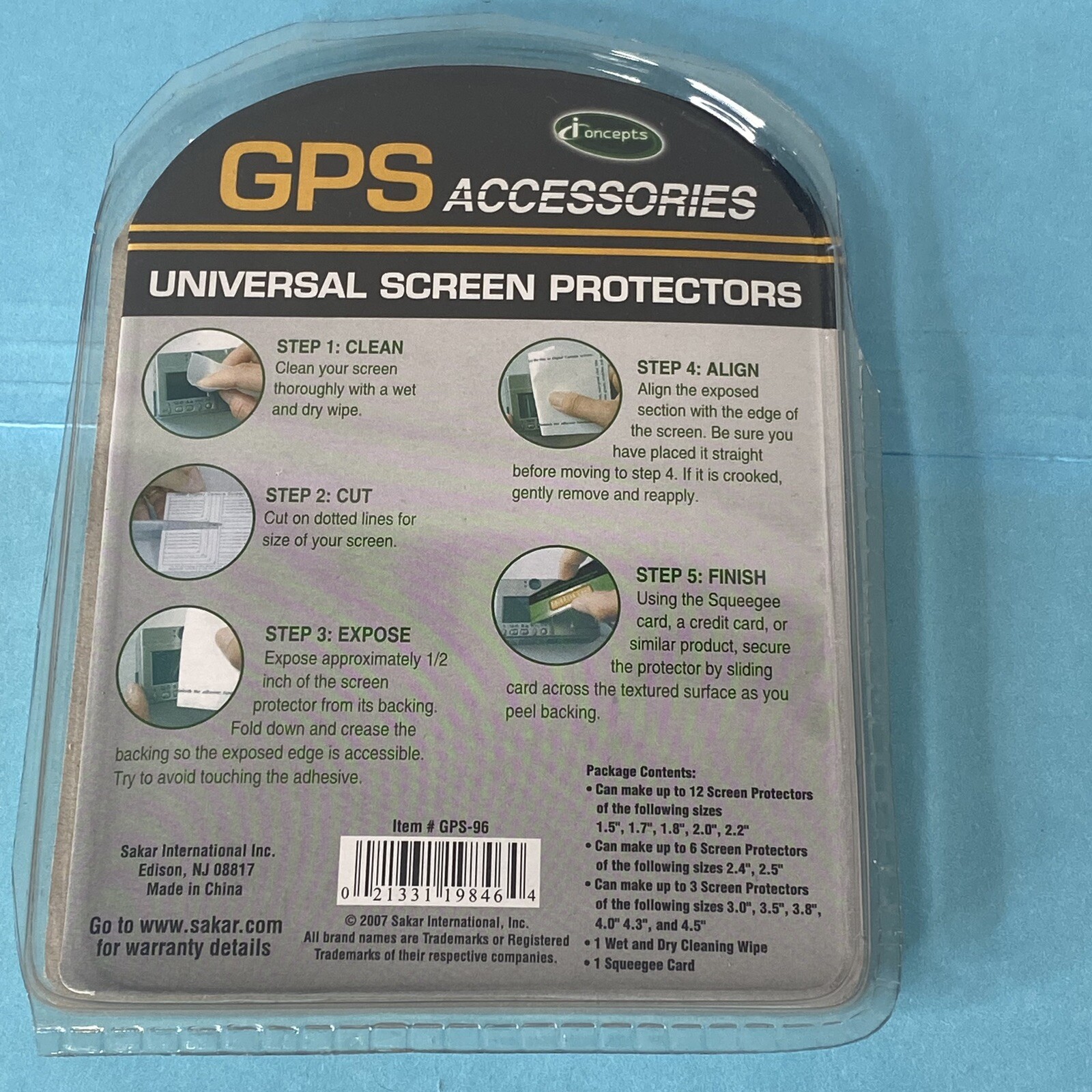 Sakar GPS Accessories Universal Screen Protectors LCD Screens up to 4.5" NOS