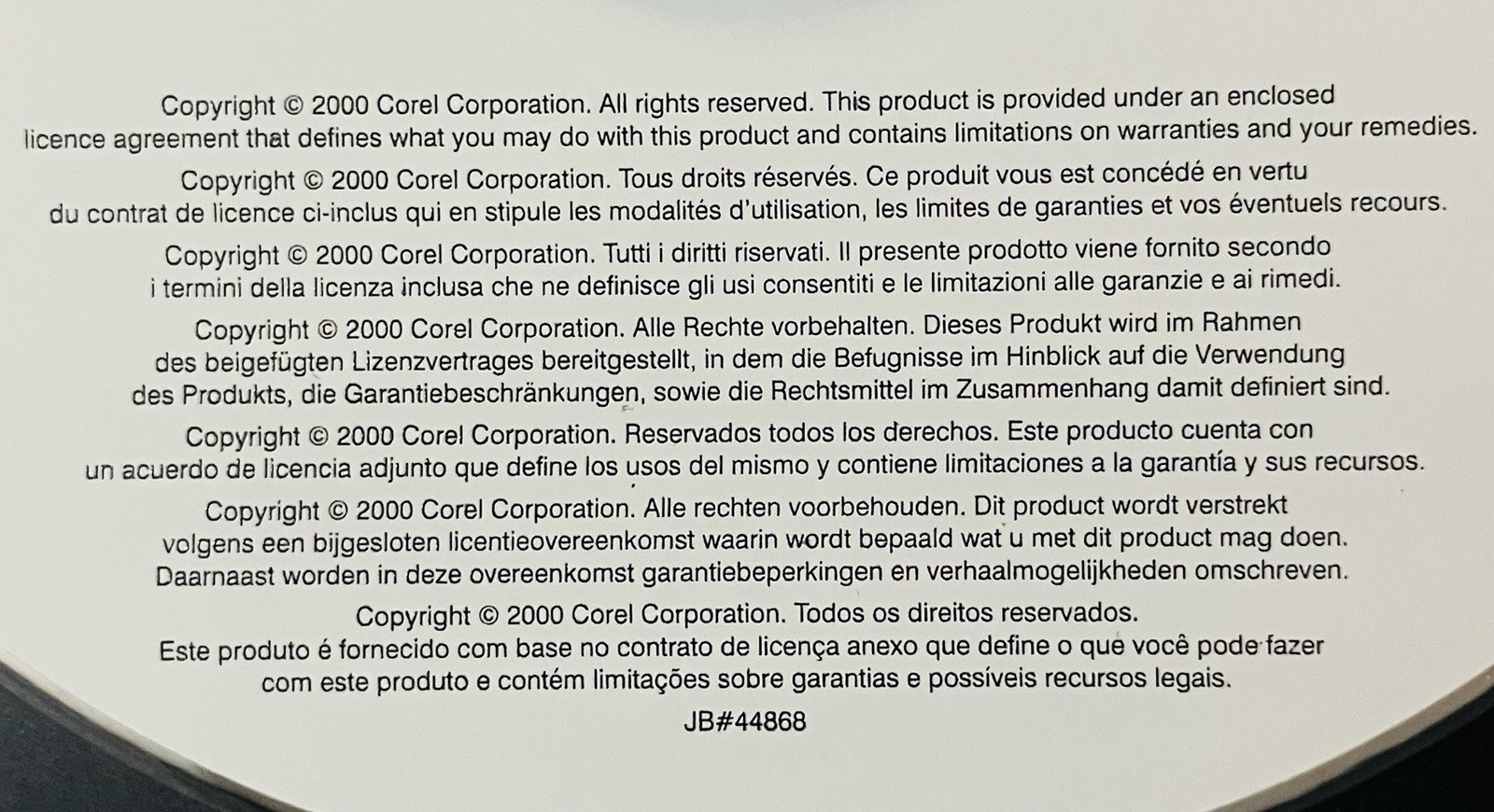 Corel Print Office 2000 2 Disc Set Windows Mac Vintage Software Serial