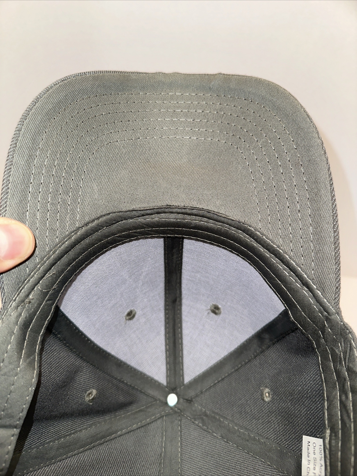 Dark Gray Solid Blank Hat Cap Hook Loop Acrylic New but pre-owned.