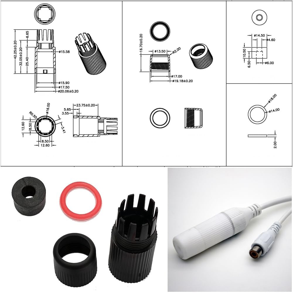 ThtRht 16 Set RJ45 Plug Waterproof Cap Protector Outdoor Ethernet...