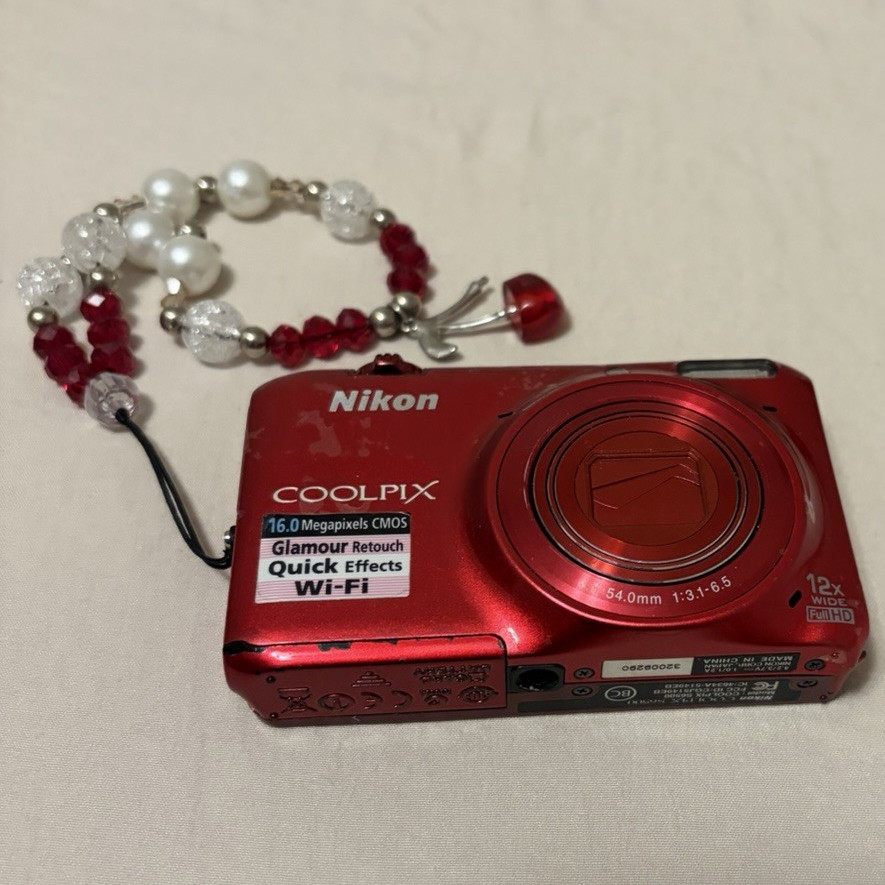 Nikon COOLPIX S6500 Red Compact Camera 16MP 12x Zoom Wi-Fi 3in Flash