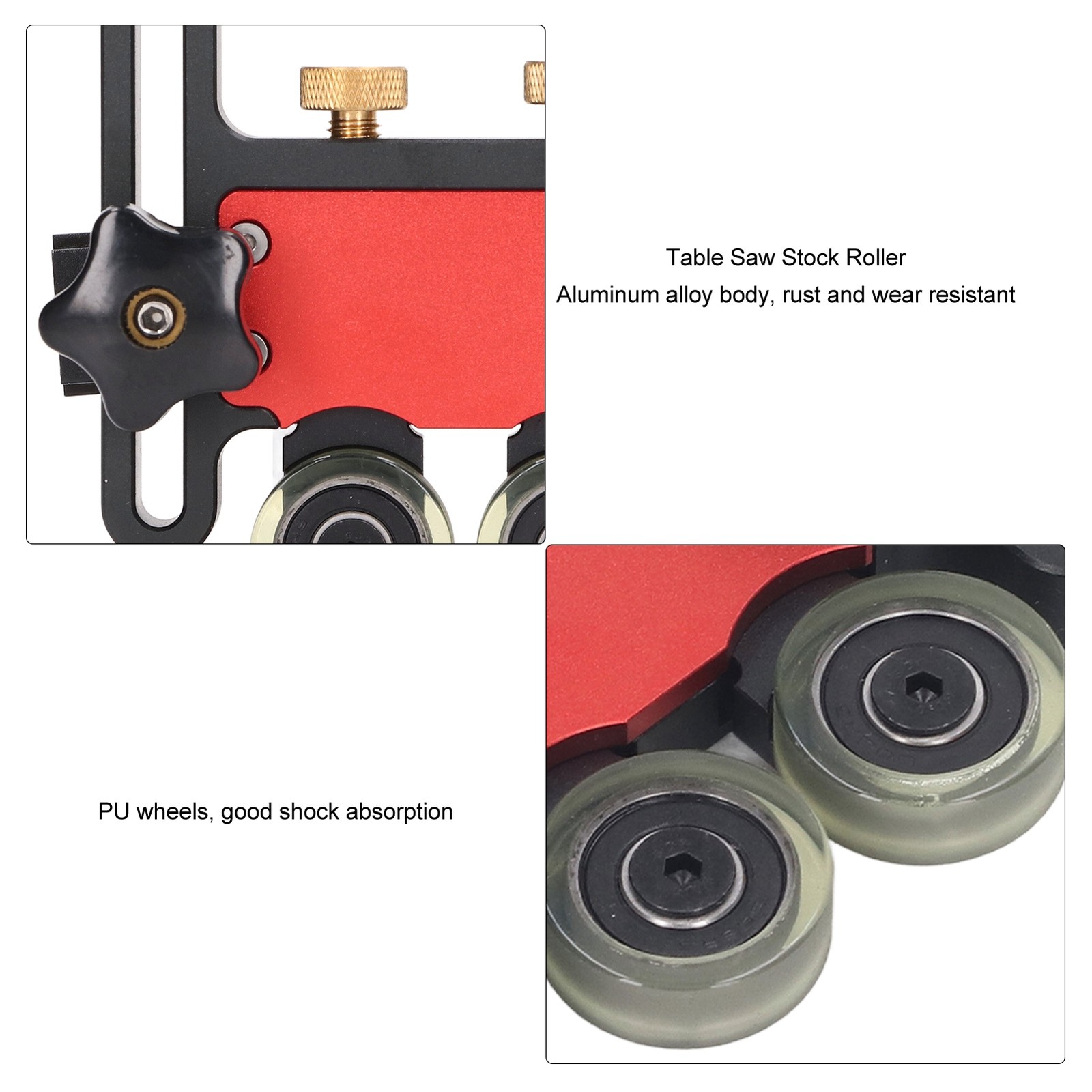 2Pcs Woodworking Double Wheel Bearing Roller Featherboard Table Saw Feeder