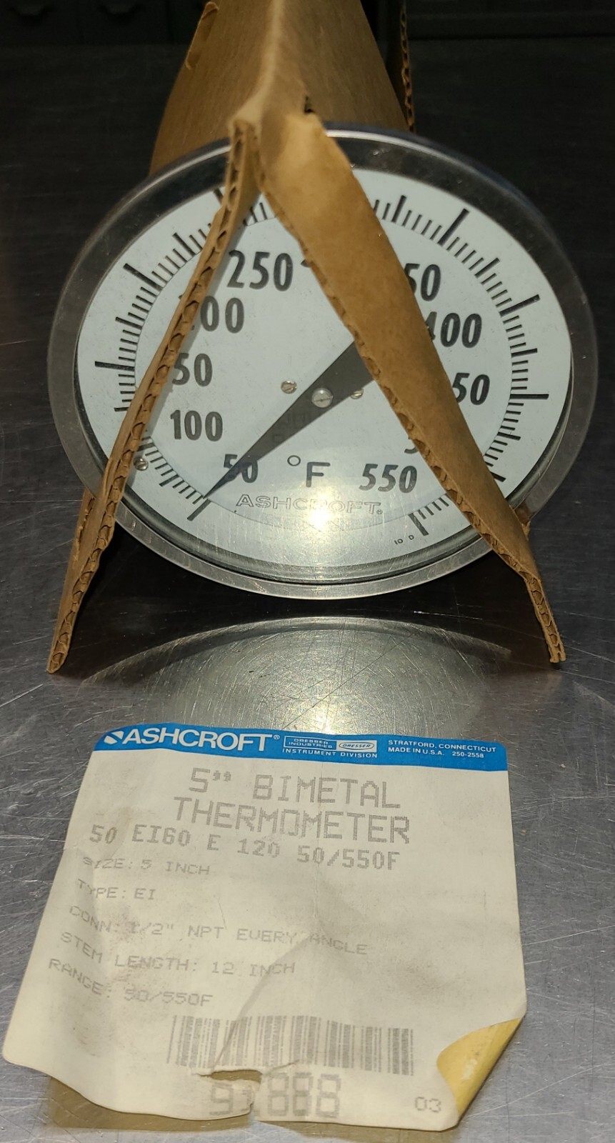 Ashcroft 50 EI 60 E 120 5" BIMETAL THERMOMETER 50-500F