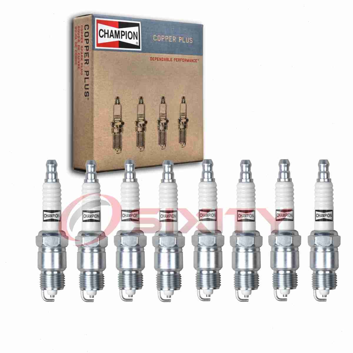 8 pc Champion Copper Plus Spark Plugs for 1976-1978 Ford Mustang II 5.0L V8 gn
