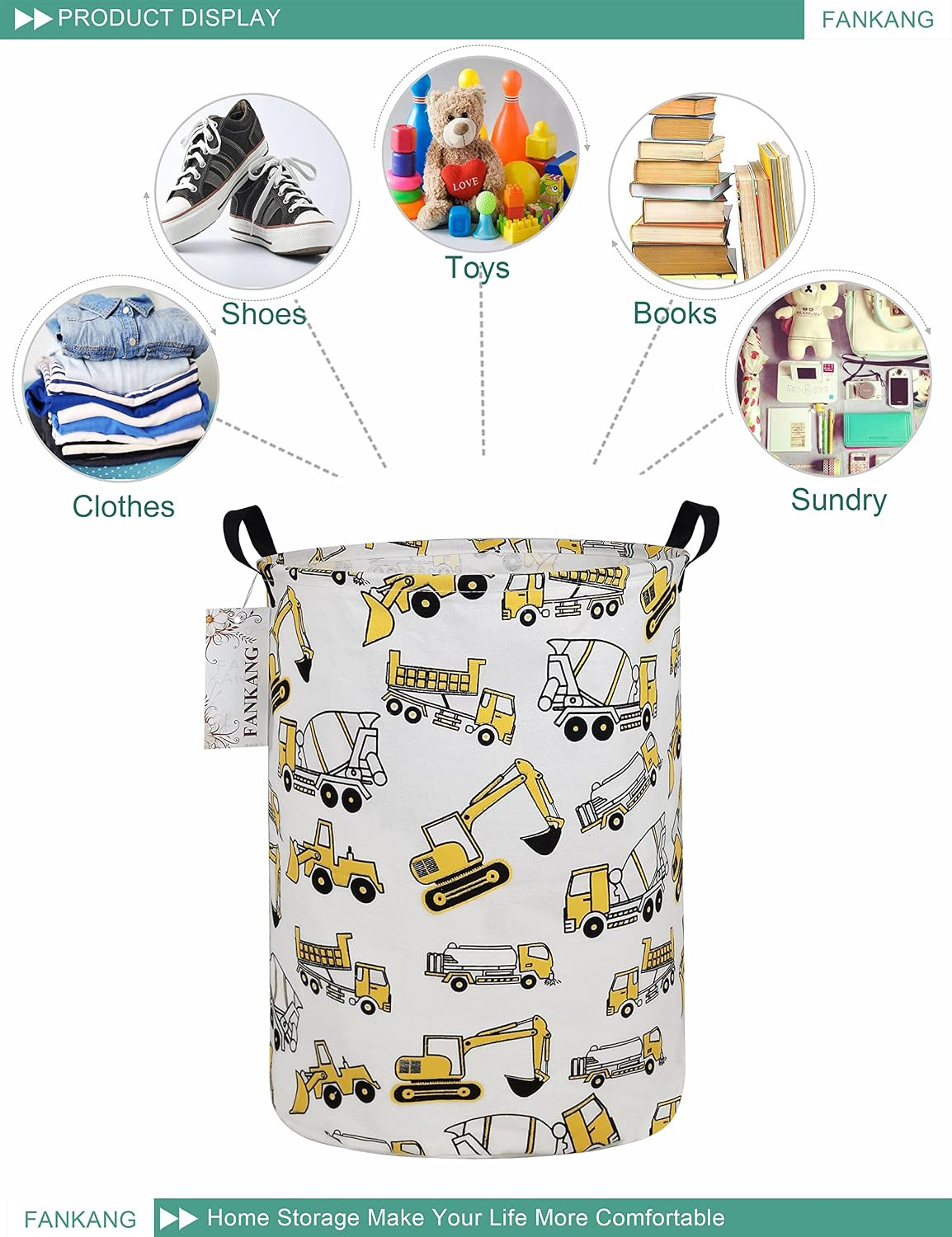 Storage Bin Foldable Nursery Organizer Basket Excavator | Foldable with Waterpro