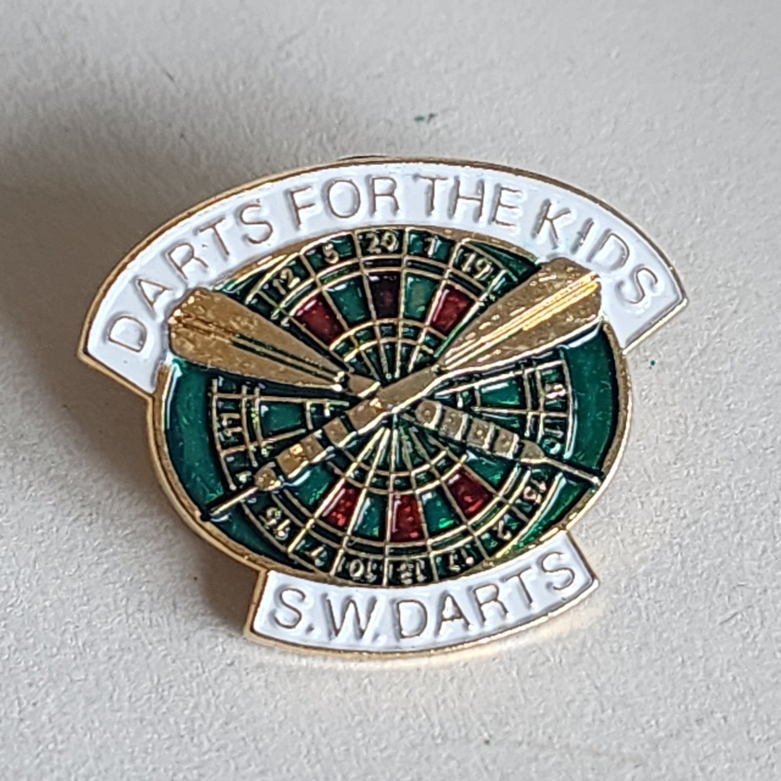 Darts For The Kids S.W. Darts Enamel Lapel Pin Charity Pin