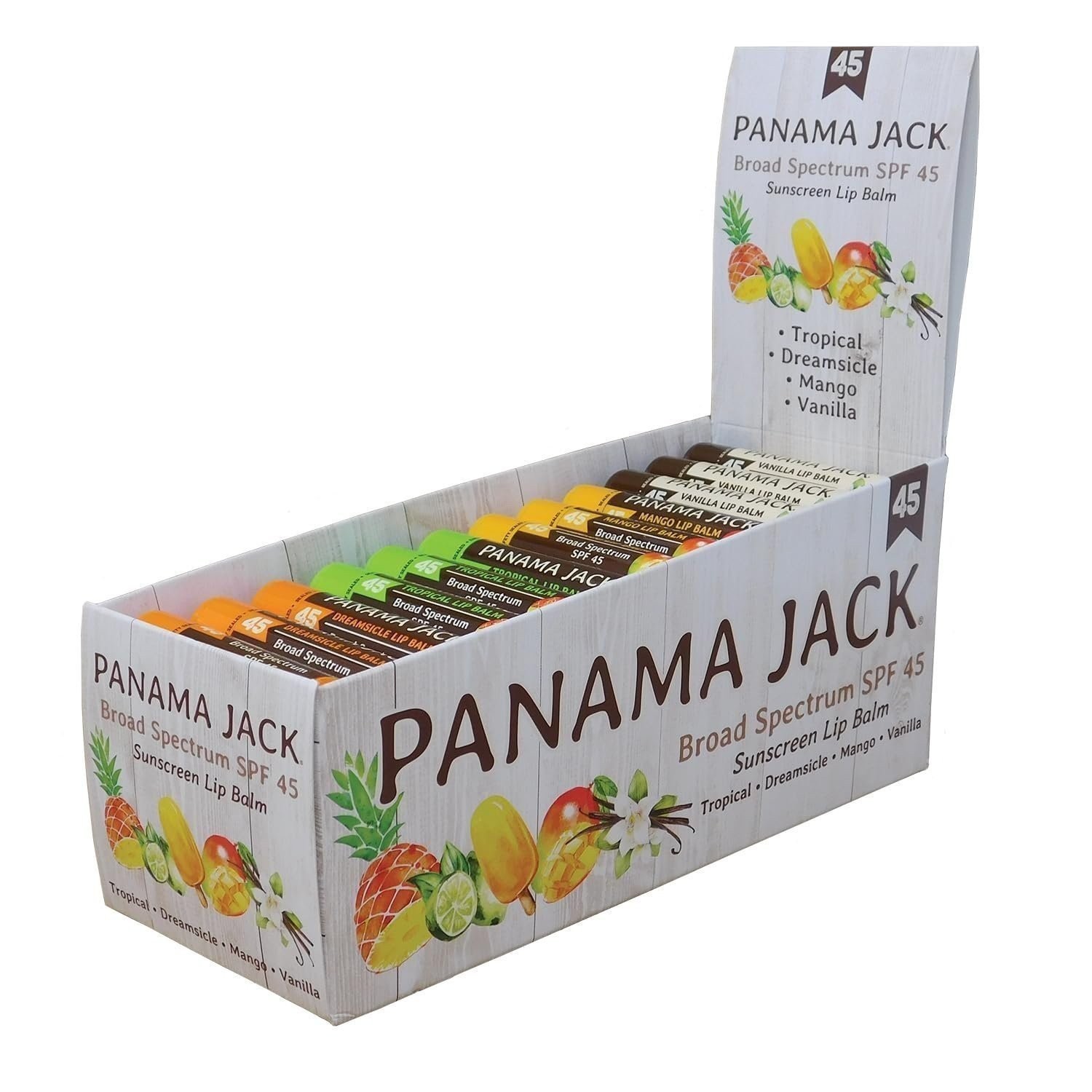 Panama Jack SPF 45 Lip Balm - UVA-UVB Sunscreen (Pack of 2 Vanilla)