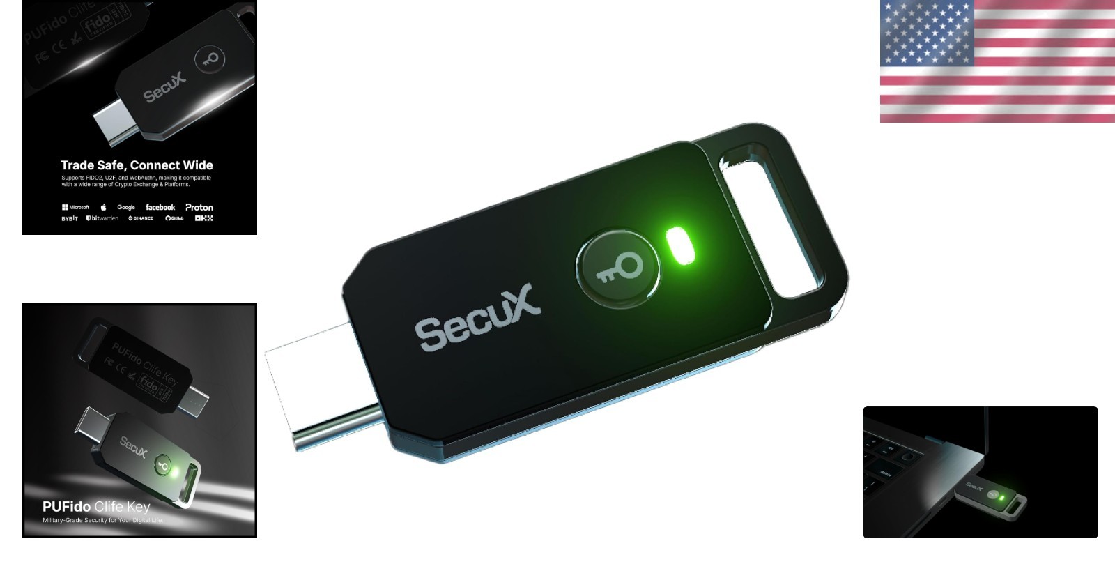 Universal USB-C Security Key with PUF Technology - Enhanced Cyber Protection