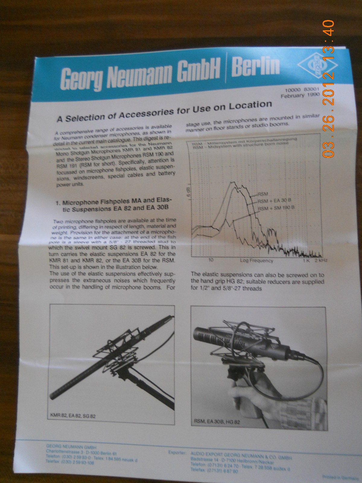 Georg Neumann GmbH accessories for outdoor use original print grade